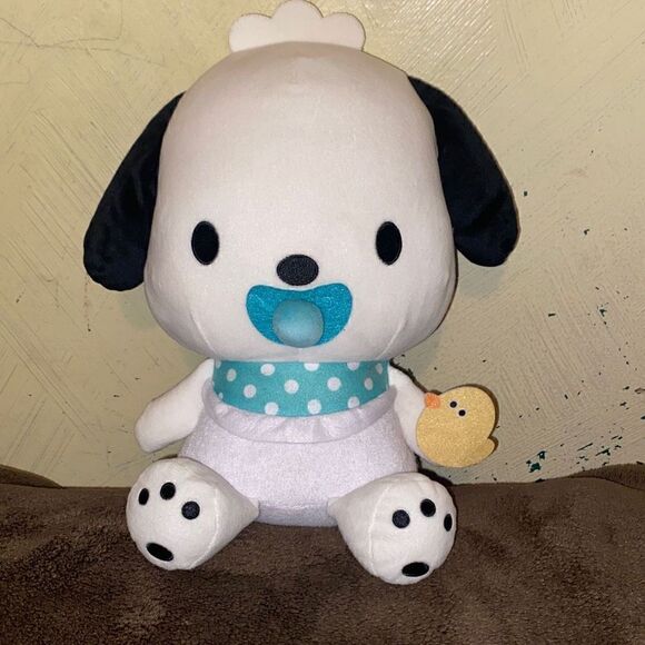 Pochacco Sanrio Bath Time Babydoll SANRIO 12” Doggie w/ binkie & duckie - Picture 1 of 9